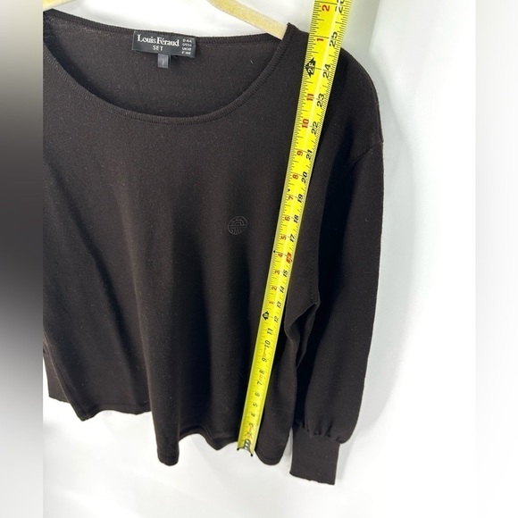 Louis Feraud Italy US Sz 14 Wool Sweater Brown Balloon Long Sleeve Pullover Top - Picture 8 of 9